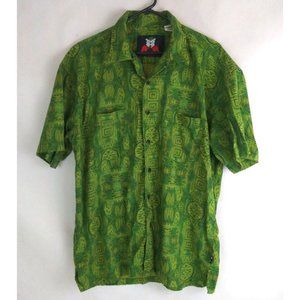 Boxer Boxer Men's Green Double Pocket Casual Hawaiian Shirt Size Large